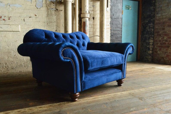 Chesterfield Design Sofa Sessel Couch Polster Luxus Textil Couchen 1 Sitzer #132