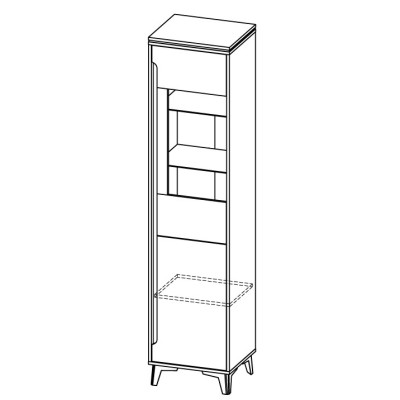 Vitrine Anrichte Schrank Regal Modern Stil Wohnzimmer Kollektion Wandschrank Neu