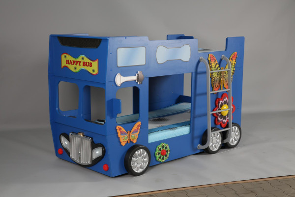 Blaues Kinderbett Holz Möbel Doppelstockbett Feuerwehr Autobett Stilvoll