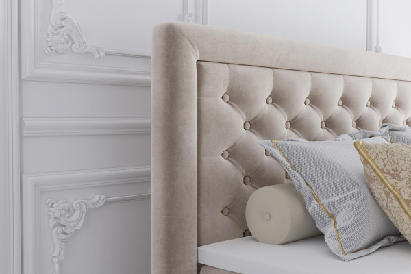 Schlafzimmer Chesterfield Boxspring Bett Doppel Betten Polster Kasten Funktion