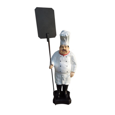 Werbefigur Koch Figur Statue Skulptur Menue Tafel Werbeaufsteller Speisekarte