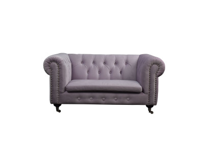 Chesterfield 2 Sitzers Klassische Luxus Barock Rokoko Sofa Textil Leder Couch