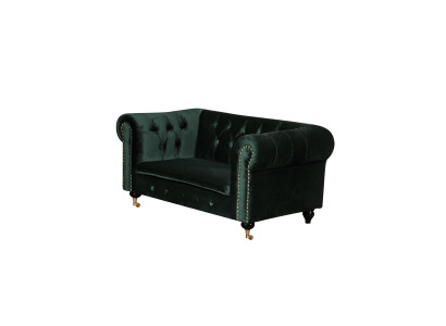 Chesterfield 2 Sitzers Klassische Luxus Barock Rokoko Sofa Textil Leder Couch