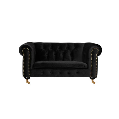 Chesterfield 2 Sitzer Klassische Luxus Barock Rokoko Sofa Textil Leder Couch