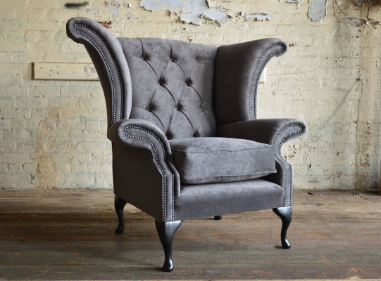 Chesterfield Sessel Fernseh Couch 1 Sitzer Sofa Textil Stoff Couchen Polster