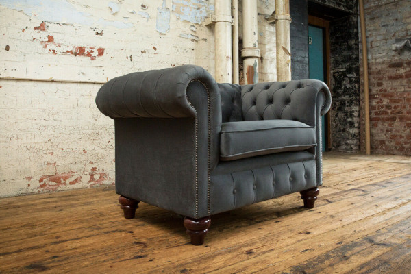 Chesterfield Design Sessel Couch Polster Luxus Textil Couchen 1 Sitzer Einsitzer