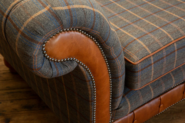 Sessel Couch Polster Sofa Textil Chesterfield Couchen 1,5 Sitzer Einsitzer Braun