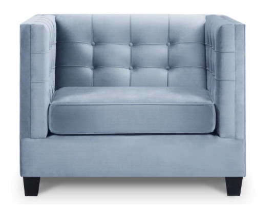 Blauer Chesterfield Sessel Wohnzimmer Textil Stoff Kreative Möbel Modern Blau