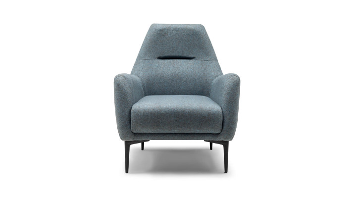 Sessel Ohrensessel Stoffsessel Grau Polster Wohnzimmer Einsitzer Sitz