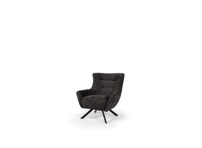 Wohnzimmer Sessel Ohrensessel Stoffsessel Grau Polster Sitz Einsitzer