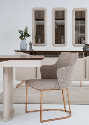 Essgruppe Esszimmer Essecke Esstisch Stühle Sideboard Holz Beige 8tlg
