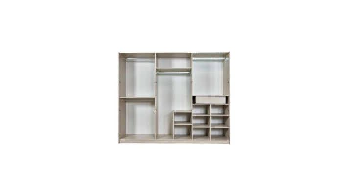 Beiger Schlafzimmer Kleiderschrank Holzschrank Designer Holz Möbel Neu