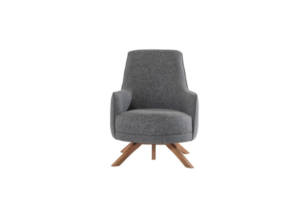 Moderner Wohnzimmer Sessel Einsitzer Polster Relax Sessel Holzfüße Neu