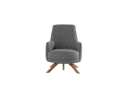Moderner Wohnzimmer Sessel Einsitzer Polster Relax Sessel Holzfüße Neu