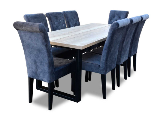 Esszimmer Esstisch 8x Stühle Garnitur Tisch Gruppe 9tlg. Set Komplett