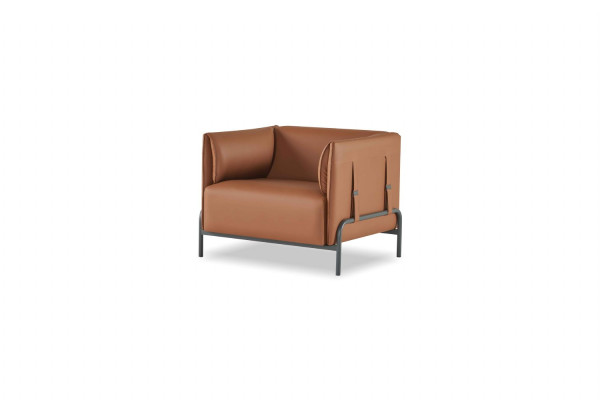 Braune Ledergarnitur Designer Arbeitszimmer Möbel 2x Dreisitzer Sessel