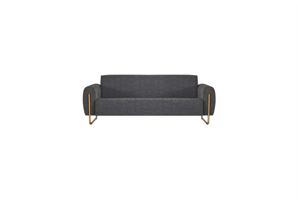 Luxuriöse Graue Polstergarnitur Designer Sofas Edler Holz Couchtisch