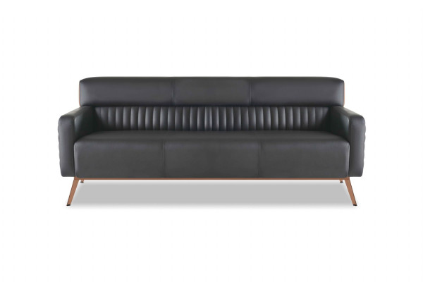 Sofas 3-Sitzer Sessel Arbetiszimmer-Set 4tlg Schwarz Modern Einfarbig