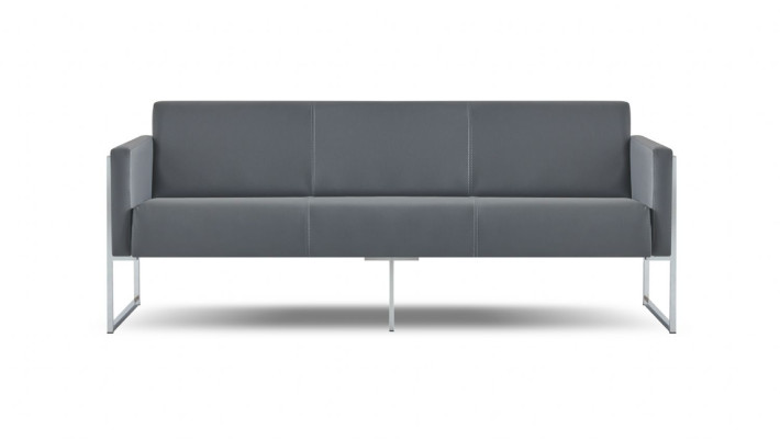 Arbeitszimmer-Set 3tlg 3-Sitzer Sessel Couchtish Grau Einfarbig Modern