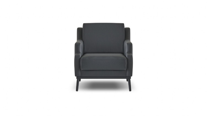 Arbeitszimmer-Set 3tlg 3-Sitzer Sessel Couchtisch Modern Dunkelgrau