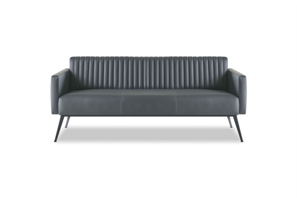 Arbeitszimmer-Set 4tlg 3-Sitzer 2-Sitzer 2x Sessel Schwarz Einfarbig