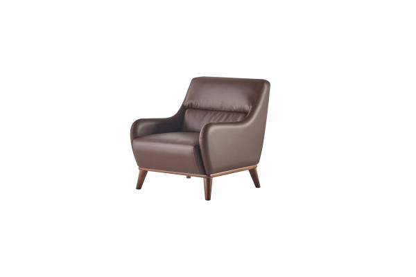 Ledersofas Komplett 3-Sitzer 2x Sessel Klassisch Braun Leder Holz Couch
