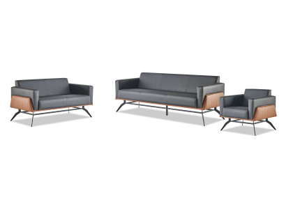 Sofagarnituren Schwarz Braun Ledersofas 3-Sitzer 2-Sitzer Sessel Modern