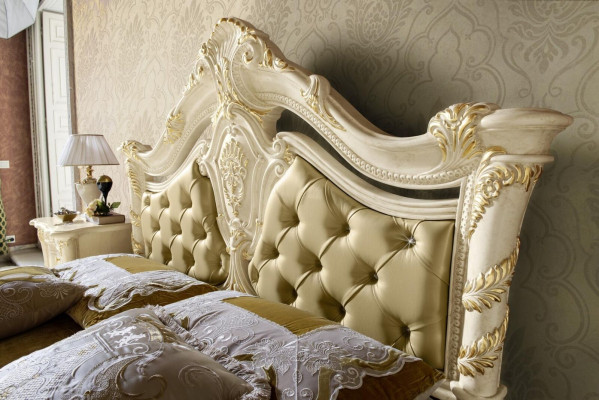 Chesterfield Schlafzimmer Barock Möbel Textil Klassisch Bett Luxus