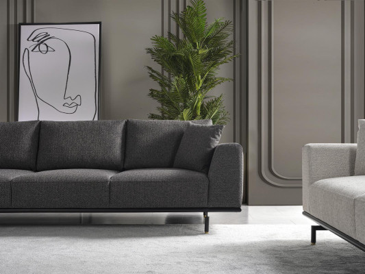 Sofagarnitur 431 Hockere Couchtisch Sitzer Wohnzimmer Design neu 5tlg
