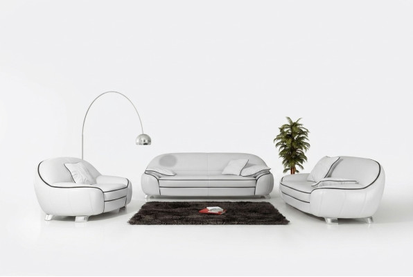 Ledersofa Couch Wohnlandschaft 3+2+1 Sitzer Garnitur Design Modern Sofa F3013