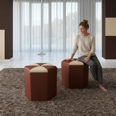 Design Polster Hocker Fußhocker Ottomane Sitz Gepolstert Pufa FT007