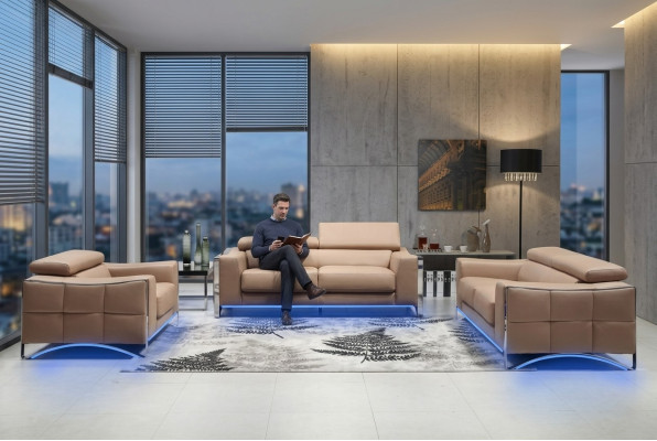 Sofagarnitur Leder Sofa Set 3+2 (ohne Sessel) Couch Sitz Polster Garnitur 1504