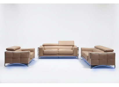 Sofagarnitur Leder Sofa Set 3+2 (ohne Sessel) Couch Sitz Polster Garnitur 1504