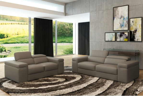 Verstellbare Ledercouch Sitz Polster Wohnzimmer Set Leder Garnitur Sofa Couch 3+2+1