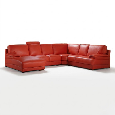 Ledersofa Wohnlandschaft Ecksofa Polster Eck Sitz Couch Garnitur U Form XXL Big