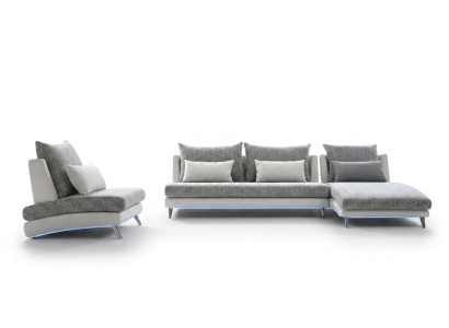 Moderne Design Ecksofa Polster Couch Garnitur 155x390cm Stoff Textil Sofa Ecke