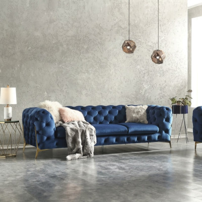 Chesterfield Samt Couch Sofa Polster Sofagarnitur Garnituren XXL Big Couch