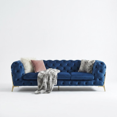 Chesterfield Samt Couch Sofa Polster Sofagarnitur Garnituren XXL Big Couch