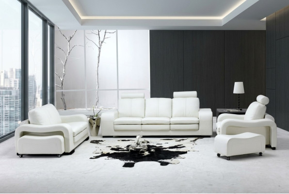 Ledersofa Couch Wohnlandschaft 3+2+1 Sitzer Garnitur Design Modern Sofa A1112