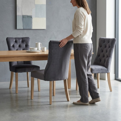 6x Stühle Stuhl Polster Design Chesterfield Garnitur Sessel Komplett Set