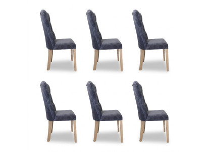 6x Stühle Stuhl Polster Design Chesterfield Garnitur Sessel Komplett Set