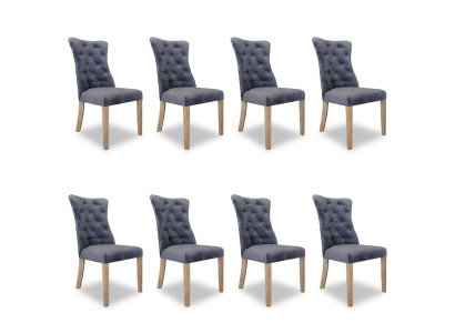 8x Stühle Stuhl Polster Design Chesterfield Garnitur Sessel Komplett Set