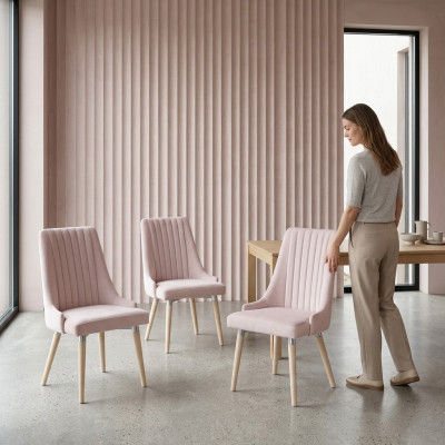 4x Stühle Stuhl Polster Modernes Set Design Lehn Garnitur Sessel Komplett Neu