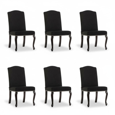 6x Design Polster Stuhl Garnitur Stühle Textil Sitz Komplett Set