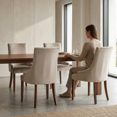 4x Designer Polster Stuhl Set Garnitur Stühle Komplett Lehn Sitz Lounge