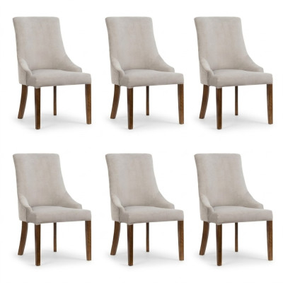 6x Designer Polster Stuhl Set Garnitur Stühle Komplett Lehn Sitz Lounge Club Neu