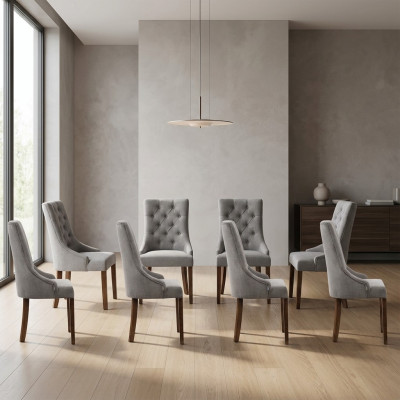 8x Designer Polster Stuhl Set Garnitur Stühle Komplett Lehn Sitz Lounge