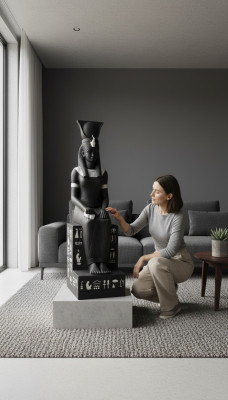 Ägyptische Pharao Statue Skulptur Figuren Skulpturen Dekoration Deko Figur 123cm