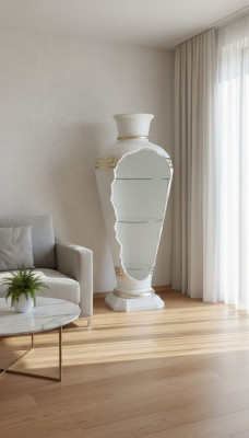 Vitrine Bar Eck Regal Glas Amphore Vase Bodenfase Schrank Vitrinen Schrank Lampe