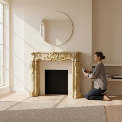 Kamin Verkleidung Umrandung Marmor Stil Dekoration Barock Klassische Kamine Ofen